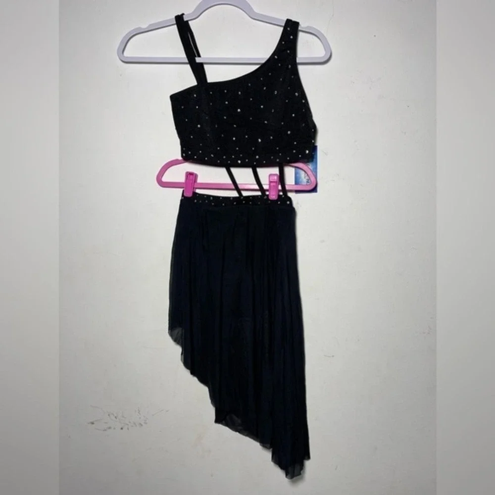 CL Double Platinum Girls Harmony Asymmetrical Dress Black dance dancewear